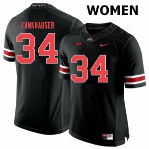 NCAA Ohio State Buckeyes Women's #34 Owen Fankhauser Black Out Nike Football College Jersey VEJ5445QT